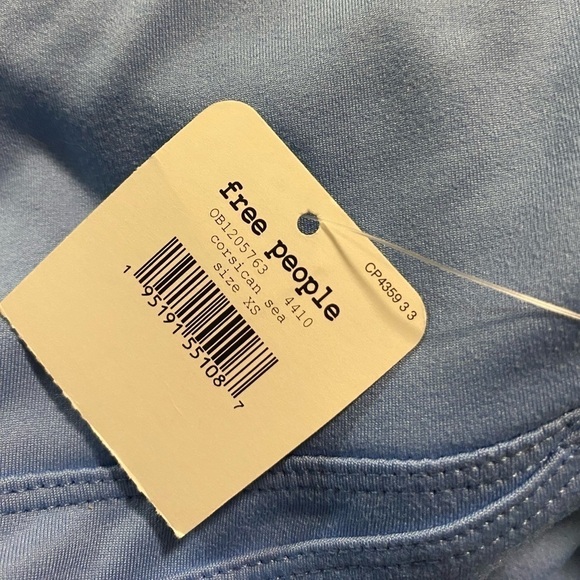 New Free People FP Movement Blue XS Leggings Strappy Bottoms NWT Yoga Jogging - Picture 7 of 16